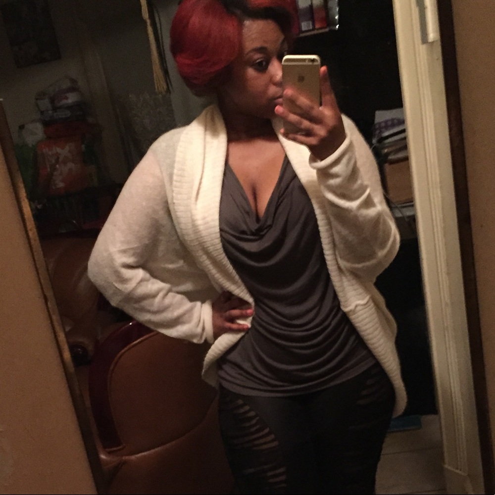 Ivory Open front Sweater